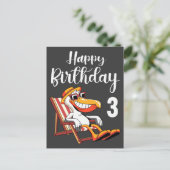 3歳の誕生日おめでとう ポストカード (スタンド正面)