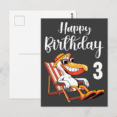 3歳の誕生日おめでとう ポストカード (正面/裏面)