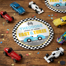 3歳の誕生日おめでとう!レーシングカーパーティー ラウンドペーパーコースター