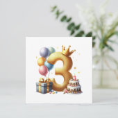3歳の誕生日おめでとう 招待状 (スタンド正面)