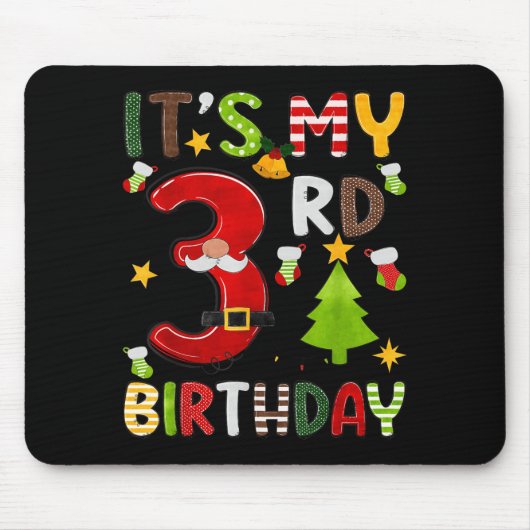 3歳の誕生日おめでとう 男の子 3歳児 子供のクリスマス マウスパッド (正面)