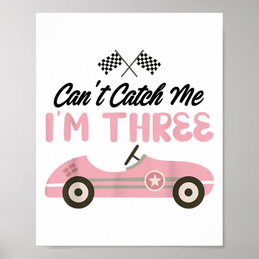 3歳の誕生日おめでとう！逃げ切るよ Nk カー  ポスター (正面)