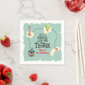 3歳の誕生日おめでとう Pirate life for THREE スタンダードカクテルナプキン (インサイチュ)