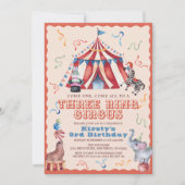 3歳の誕生日お祝いサーカス 招待状 (正面)