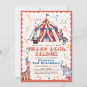 3歳の誕生日お祝いサーカス 招待状 (正面)