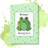 3歳の誕生日かわいいカエルのトッド漫画のおもしろいことわざ カード