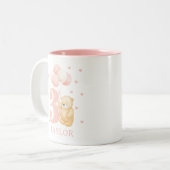 3歳の誕生日に名前を付けたかわいいプレゼント ツートーンマグカップ (正面左)