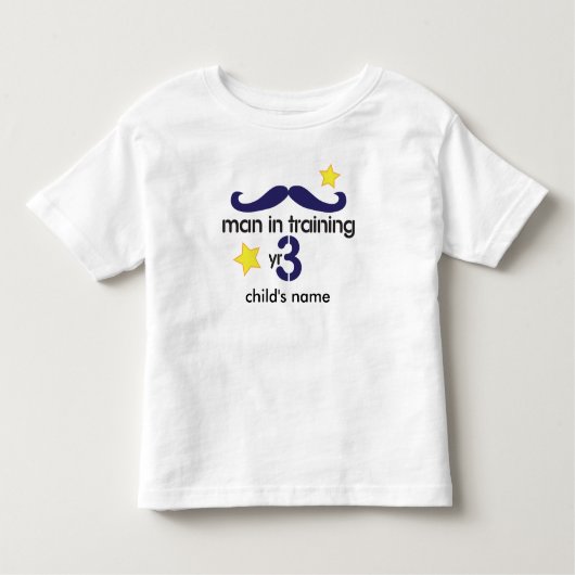 3歳の誕生日のトレーニング中の男性 トドラーTシャツ (正面)