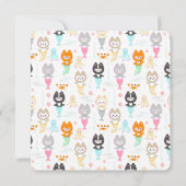 3歳の誕生日のフラットな感謝カード サンキューカード (裏面)