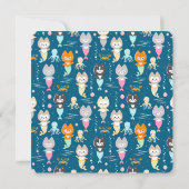 3歳の誕生日のフラットな感謝カード サンキューカード (裏面)