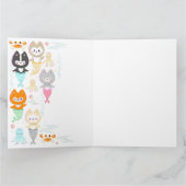 3歳の誕生日のフラットな感謝カード サンキューカード (内部)