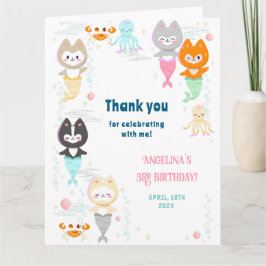 3歳の誕生日のフラットサンキューカード。 サンキューカード