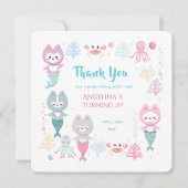 3歳の誕生日のフラットサンキューカード。 サンキューカード (正面)