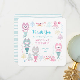 3歳の誕生日のフラットサンキューカード。 サンキューカード