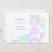 3歳の誕生日のフラットサンキューカード。 サンキューカード (正面)