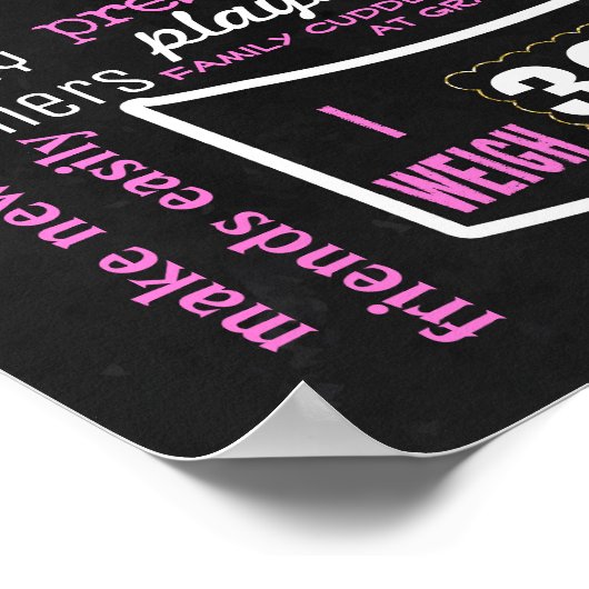 3歳の誕生日のプリンセスチョーク王室のボードのサイン女 ポスター (角)