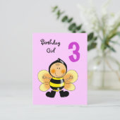 3歳の誕生日の少女 ポストカード (スタンド正面)