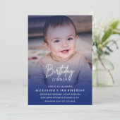 3歳の誕生日の招待誕生日ディナーフォトボーイ 招待状 (スタンド正面)