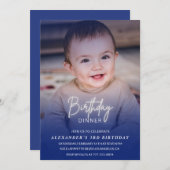 3歳の誕生日の招待誕生日ディナーフォトボーイ 招待状 (正面/裏面)