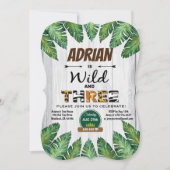 3歳の誕生日の無料招待男の子ジャングル 招待状 (正面)