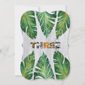 3歳の誕生日の無料招待男の子ジャングル 招待状 (裏面)