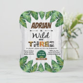 3歳の誕生日の無料招待男の子ジャングル 招待状 (スタンド正面)