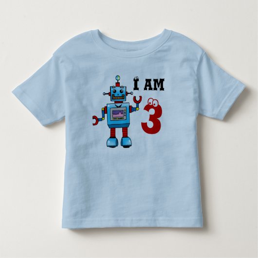 3歳の誕生日の男の子のプレゼント – ロボット トドラーTシャツ (正面)