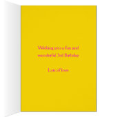 3歳の誕生日の花のグラフィッカスタムクス（紫） (内側 (右))