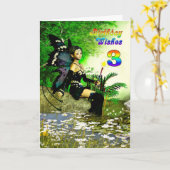 3歳の誕生日は妖精からの願い カード (黄色い花)