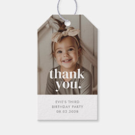 3歳の誕生日を迎えた女の子の写真入りサンクスタグ ギフトタグ