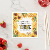 3歳の誕生日を迎えるなんて甘いフローラ スタンダードカクテルナプキン (インサイチュ)