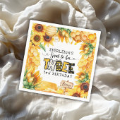 3歳の誕生日を迎えるなんて甘いフローラ スタンダードカクテルナプキン