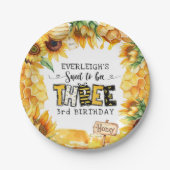 3歳の誕生日を迎えるなんて甘いフローラ ペーパープレート (正面)