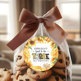 3歳の誕生日を迎えるなんて甘いフローラ ラウンドシール