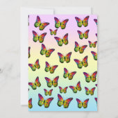 3歳の誕生日カラフルな蝶の子供パーティー 招待状 (裏面)