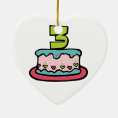 3歳の誕生日ケーキ セラミックオーナメント (裏面)