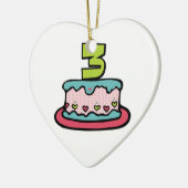 3歳の誕生日ケーキ セラミックオーナメント (左)