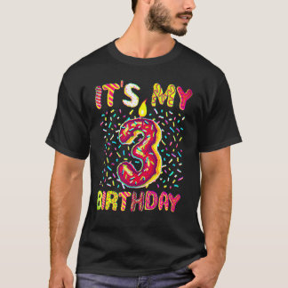 3歳の誕生日スイートドーナツShirt幸せ3歳G Tシャツ