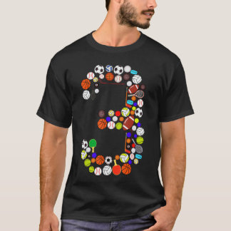 3歳の誕生日スポーツビッグナンバー 3歳の男の子 Tシャツ