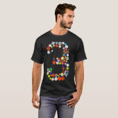 3歳の誕生日スポーツビッグナンバー 3歳の男の子 Tシャツ (正面フル)