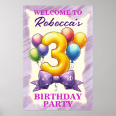 3歳の誕生日バルーン ポスター (正面)