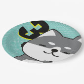 3歳の誕生日パーティーかわいい柴犬パピーチップピー ペーパープレート (アングル)