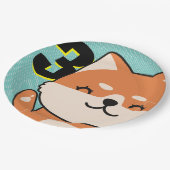 3歳の誕生日パーティーかわいい柴犬子犬ハチ ペーパープレート (アングル)