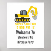 3歳の誕生日パーティーウェルカムデコレーション ポスター (正面)