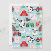 3歳の誕生日パーティー 動物の農場の誕生日 招待状 (裏面)