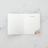 3歳の誕生日ピンクゴールドの花輪 サンキューカード (内部)