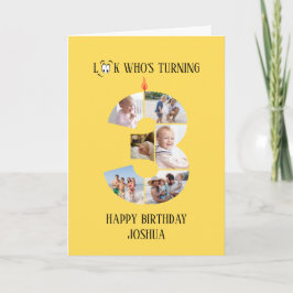 3歳の誕生日フォトカード カード