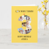 3歳の誕生日フォトカード カード (黄色い花)