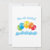 3歳の誕生日フォトコラージュ番号3男の子 招待状 (裏面)