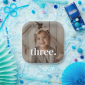 3歳の誕生日フォト - three ペーパープレート (パーティー)